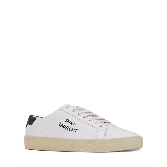Saint Laurent Court Classic Sl/06 Embroidered Sneakers White Womens 36 6 - Picture 2 of 14